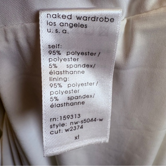 Naked Wardrobe Dress Size XL White Maxi Long Ring Detail Sleeveless Strapless - Picture 6 of 6